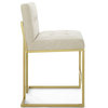 Beige Fabric Counter Stool, Heidi Giselle Gold Counter Stool, Luxe Glam Tufted