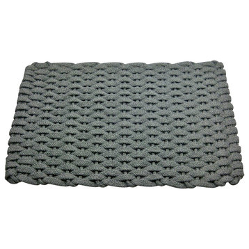 Hand Woven Rope Mat, Gray With Gray Insert, 38"x24"