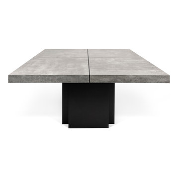 Tema Dusk 51in Dining / Work Tables, Concrete Look / Pure Black