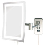 Jerdon JRT710NL 6.5-Inch by 9-Inch LED Lighted Wall Mount Rectangular Mirror - The Jerdon JRT710NL 6.5-Inch by 9-Inch LED Lighted Wall Mount Rectangular Makeup Mirror is the perfect bathroom and makeup accessory with various angle options to make your application process simple and catered specifically to your needs. This 5X magnifying wall mounted mirror features a 6.5-inch by 9-inch rectangular frame lighted with bright LED bulbs that produce a clean white light to apply your makeup. The double heavy arms extend up to 15.5-inches from the wall and are adjustable to almost any position. The JRT710NL has a 6-foot power cord, comes complete with mounting hardware and features an attractive nickel finish to match any home's decor. The Jerdon JRT710NL 6.5-Inch by 9-Inch LED Lighted Wall Mount Rectangular Makeup Mirror comes with a 1-year limited warranty. The Jerdon Style company has earned a reputation for excellence in the beauty industry with its broad range of quality cosmetic mirrors (including vanity, lighted and wall mount mirrors), hair dryers and other styling appliances. Since 1977, the Jerdon brand has been a leading provider to the finest homes, hotels, resorts, cruise ships and spas worldwide. The company continues to build its position in the market by both improving its existing line with the latest technology, developing new products and expanding its offerings to meet the growing needs of its customers.
