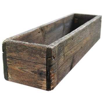 24" Rustic Cedar Planters Box, Tall Version, Aged Rustic, 6"