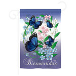 Breeze Decor - Mariposas Celestes 2-Sided Impression Garden Flag - Size: 13 Inches By 18.5 Inches - With A 3" Pole Sleeve. All Weather Resistant Pro Guard Polyester Soft to the Touch Material. Designed to Hang Vertically. Double Sided - Reads Correctly on Both Sides. Original Artwork Licensed by Breeze Decor. Eco Friendly Procedures. Proudly Produced in the United States of America. Pole Not Included.