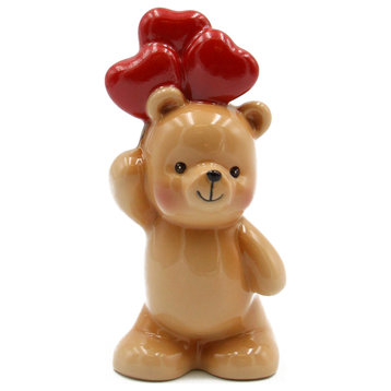 Small Teddy Bear Rose Vase/Make-Up Brush Holder