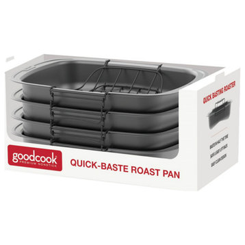 Good Cook 04116 Quick Baste Roast Pan, Grey