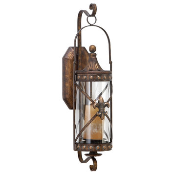 Traditional Bronze Glass Wall Sconce 68391