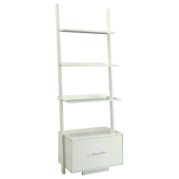 Convenience Concepts American Heritage Ladder Bookcase, White