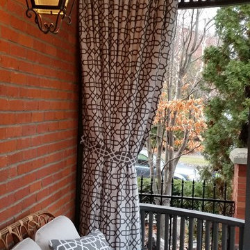 Outdoors Balcony closure with Sunbrella fabric drapery