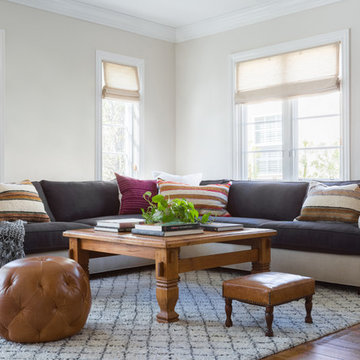 Santa Monica Eclectic Family Room Sectional with Textiles