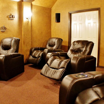 Media Room in Plano, TX featuring the Palliser "Equalizer" Theater Chairs