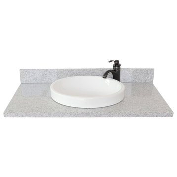37" Gray Granite Top With Round Sink