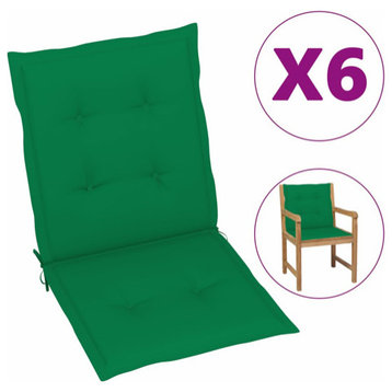vidaXL Chair Cushion 6 Pcs Outdoor Patio Chair Cushion Pad Green Oxford Fabric