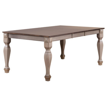 Brown Wood Rectangle Dining Table With 18" Butterfly Extension Leaf
