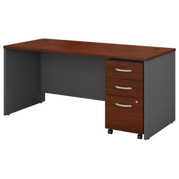 Series C 66W x 30D Office Desk with Drawers in Hansen Cherry - Engineered Wood