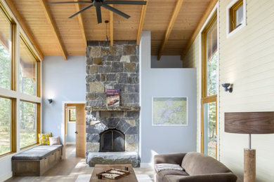Inspiration for a modern family room remodel in Other