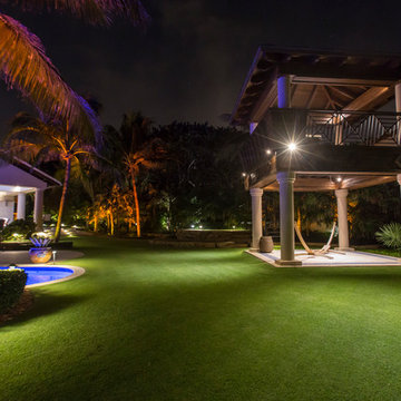 Ocean front landscape lighting, FL estate