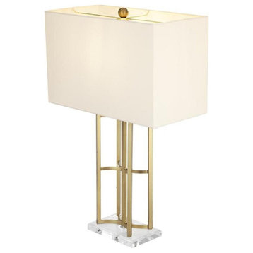 Anita 1 Light Table Lamp, Gold and Clear With White