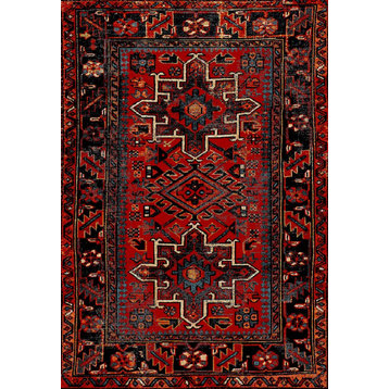 Safavieh Vintage Hamadan Collection VTH211 Rug, Red/Multi, 5'3" X 7'6"