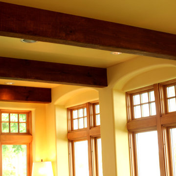 Exposed Wood Beams on Kitchen Ceiling
