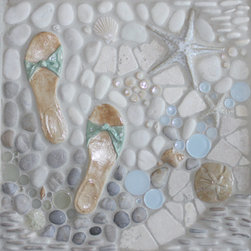 "A Walk on the Beach" 18x18" Mural - Tile Murals