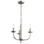 Kichler Lighting - Kichler Lighting 52383NI Kennewick, 3 Light Mini Chandelier, Brushed Nickel - Canopy Included: Yes  Canopy DiKennewick 3 Light Mi Brushed Nickel *UL Approved: YES Energy Star Qualified: n/a ADA Certified: n/a  *Number of Lights: 3-*Wattage:60w Candelabra Base bulb(s) *Bulb Included:No *Bulb Type:Candelabra Base *Finish Type:Brushed Nickel