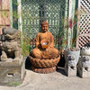 Sitting Lotus Buddha Fountain - Deep Rust