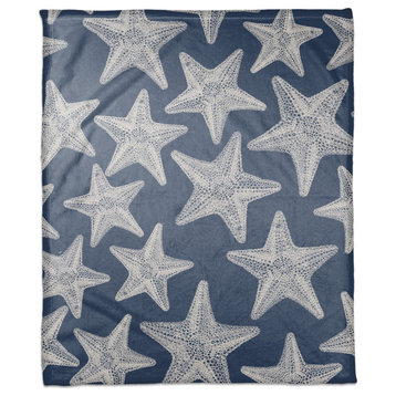 Starfish Navy 50x60 Throw Blanket