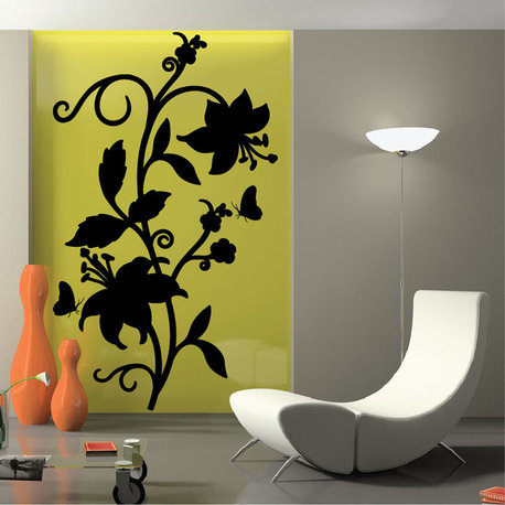 Baroque Flower, Black, 49 X 84