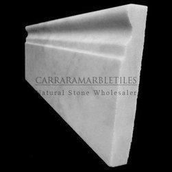White Carrara Marble Italian Bianco Carrera 5/8" Baseboard Molding Polished - Products
