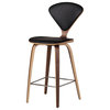 Satine Inspired Stool, Black Leather, Counter Height