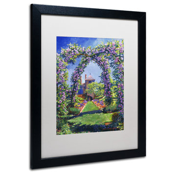 David Lloyd Glover 'English Rose Arbor' Art, Black Frame, 16"x20", White Matte