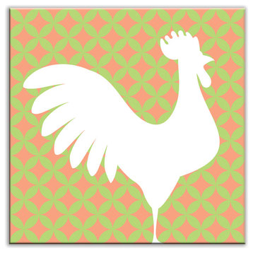6"x6" Folksy Love Satin Decorative Tile, Doodle-Do Pink Right
