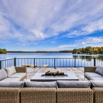 Modern Lake House - Boathouse Rooftop Patio Firepit