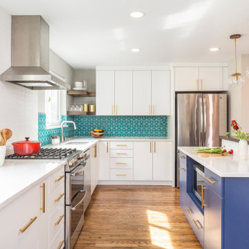 Small Diamond Blue Kitchen Tiles