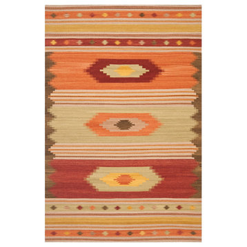 Safavieh Navajo Kilim Nvk176A Geometric Rug, Brown/Multi, 11'0"x15'0"