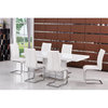 Best Master Modern Faux Leather Dining Side Chair in White/Chrome (Set of 2)