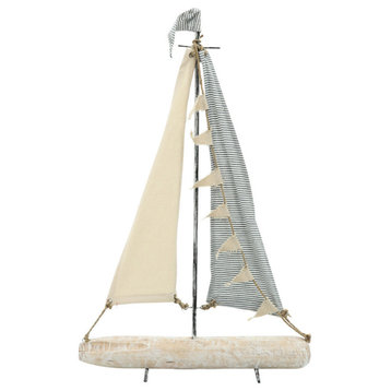 Iron 25" Sailboat W/Cloth Sails, Multi