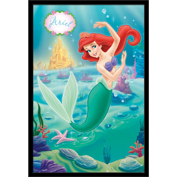 Disney Mermaid Poster, Black Framed Version