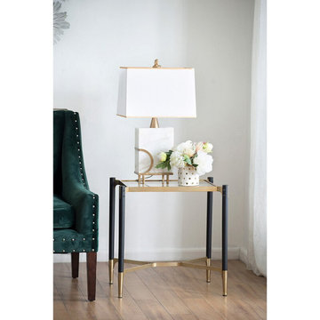 Modern Glass and Lucite Side End Tables