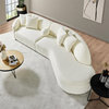 Galler Japandi Style Luxury Modern Boucle Fabric Curvy Couch in White