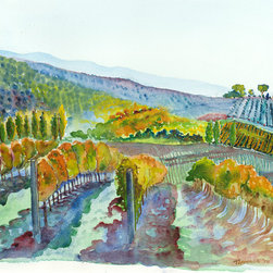 Autumn Vines, watercolor - Paintings