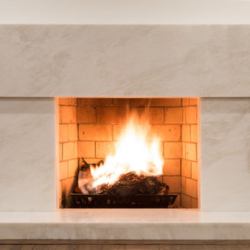 Mystery White Marble Fireplace