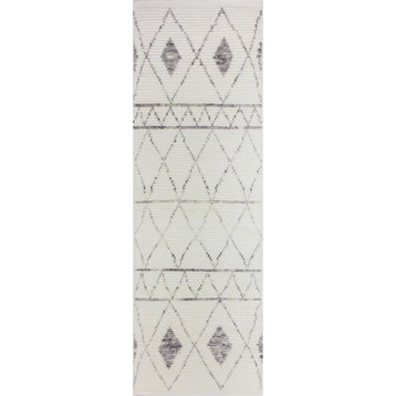 Bashian Marrakesh Lourdes 2'6" x 8' Area Runner Rug in Ivory