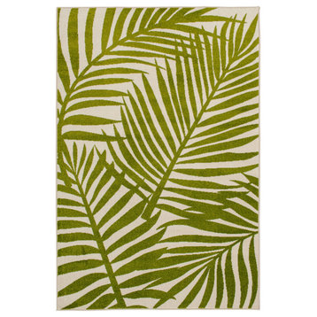 Gerdinski 6'7"x9'6" Cream and Green Area Rug