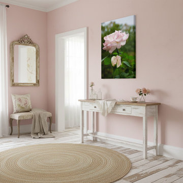 Admiration Pink Rose Floral Nature Photo Shabby Chic Style Wall Art