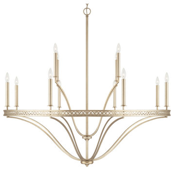 Capital Lighting 443101 Isabella 12 Light 52"W Taper Candle - Winter Gold