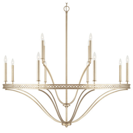 Capital Lighting 443101 Isabella 12 Light 52"W Taper Candle - Winter Gold