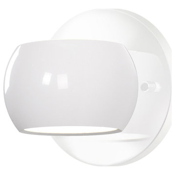 Flux Wall Sconce, White, 4.375"Dx4.125"E