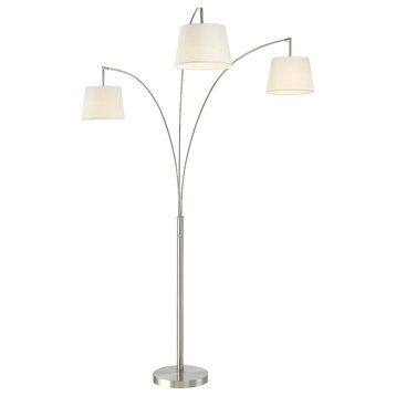Artiva LUCE 84" Modern LED 3-Arch Brushed Steel Floor Lamp With Dimmer