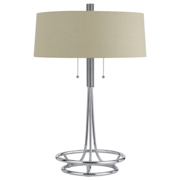 60Wx2 Leccemetal Table Lamp With Burlap Shade