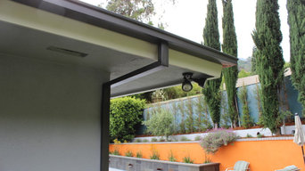 Modern Box Style Rain Gutters with 2x3 Downspouts in West Hollywood